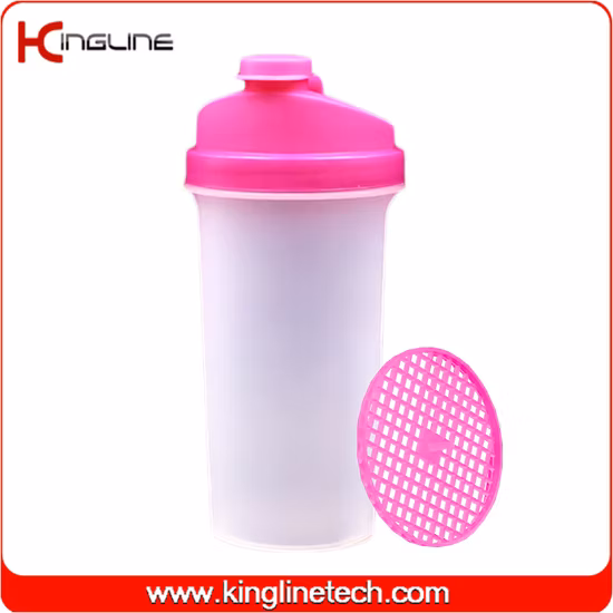 Garrafa de água shaker de proteína de 700ml com peneira de plástico (KL