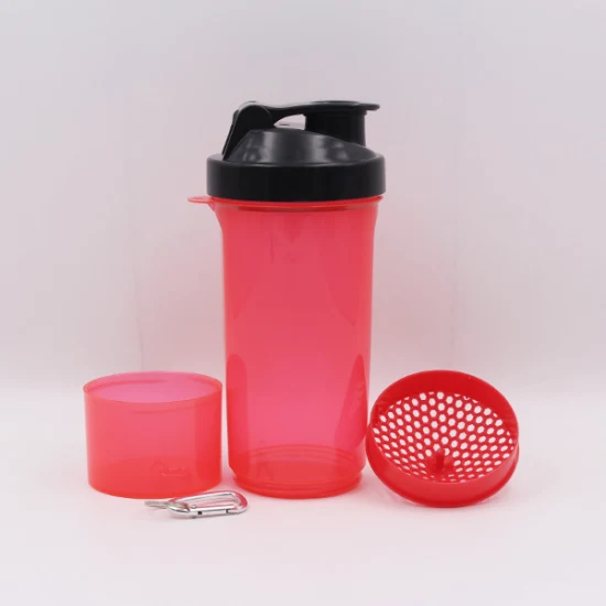 Shaker de proteína Slim de 500ml/17oz com rede e recipiente (KL